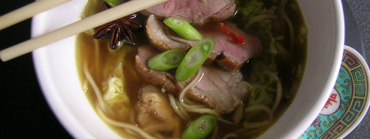 Oriental Noodle Soup with Hot Smoked Duck Breast